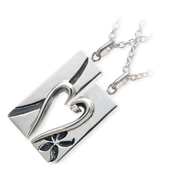 UZUOU シルバーペアネックレス