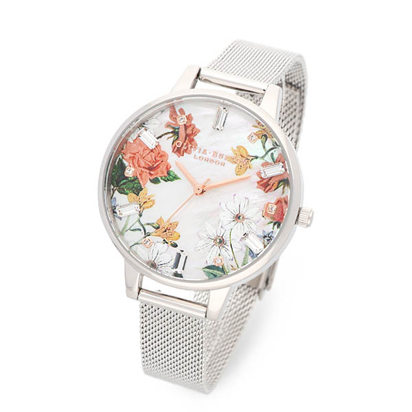 OLIVIA BURTON ステンレスフラワーウォッチ