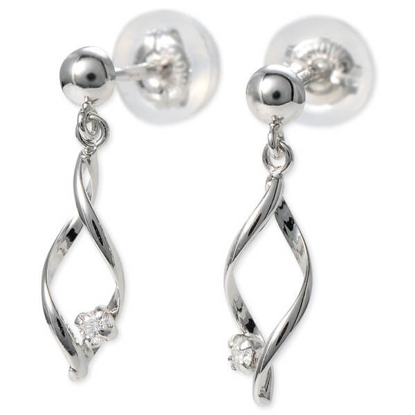 WISP ホワイトゴールドピアス