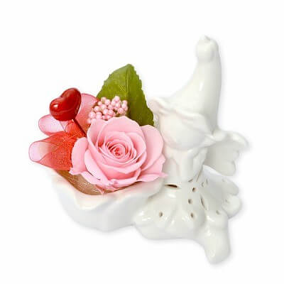 お花ソムリエ フラワー プリザーブドフラワ 花器アレンジ ピンク 「フラワーフェアリー」