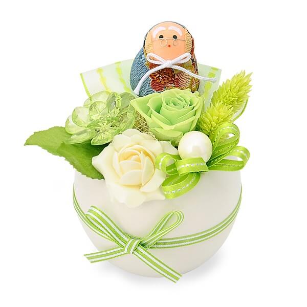 お花ソムリエ フラワー お祝い プリザーブドフラワー グリーン 「ハッピーグランパ」