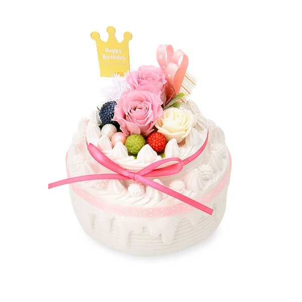 お花ソムリエ フラワー 誕生日 フラワーケーキ プリザーブドフラワー ピンク