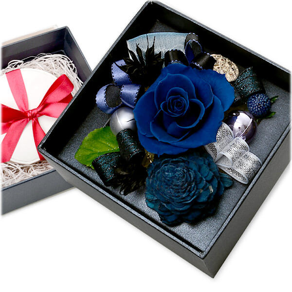 お花ソムリエ フラワー プリザーブドフラワー フラワーボックス ブラック ネイビー