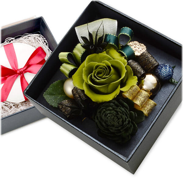 お花ソムリエ フラワー フラワーボックス プリザーブドフラワー ブラック オリーブ