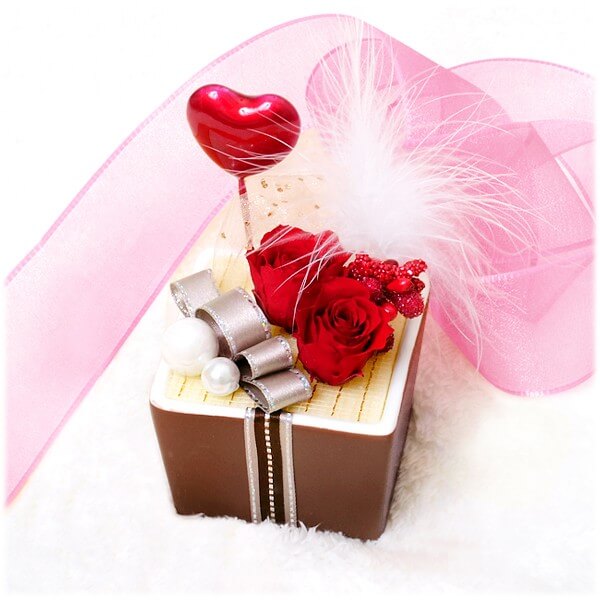 お花ソムリエ フラワー バレンタインデー プリザーブドフラワー ハートフラワー レッド