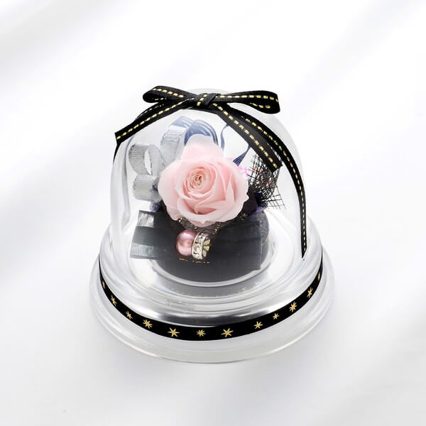 お花ソムリエ フラワー 誕生日 プリザーブドフラワー ドームアレンジ 10月 ブラック