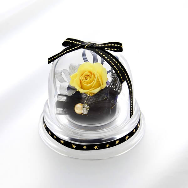 お花ソムリエ フラワー 誕生日 プリザーブドフラワー ドームアレンジ 11月 ブラック