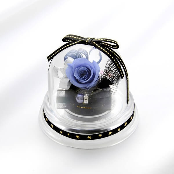 お花ソムリエ フラワー 誕生日 プリザーブドフラワー ドームアレンジ 12月 ブラック