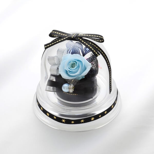 お花ソムリエ フラワー 誕生日 プリザーブドフラワー ドームアレンジ 3月 ブラック