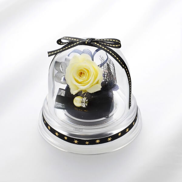 お花ソムリエ フラワー 誕生日 プリザーブドフラワー ドームアレンジ 6月 ブラック