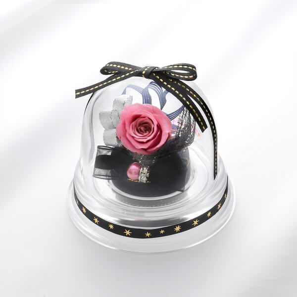 お花ソムリエ フラワー 誕生日 プリザーブドフラワー ドームアレンジ 7月 ブラック