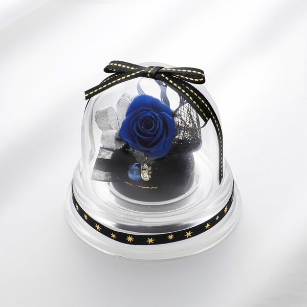 お花ソムリエ フラワー 誕生日 プリザーブドフラワー ドームアレンジ 9月 ブラック