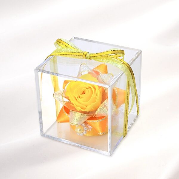 お花ソムリエ フラワー キューブ プリザーブドフラワー イエロー