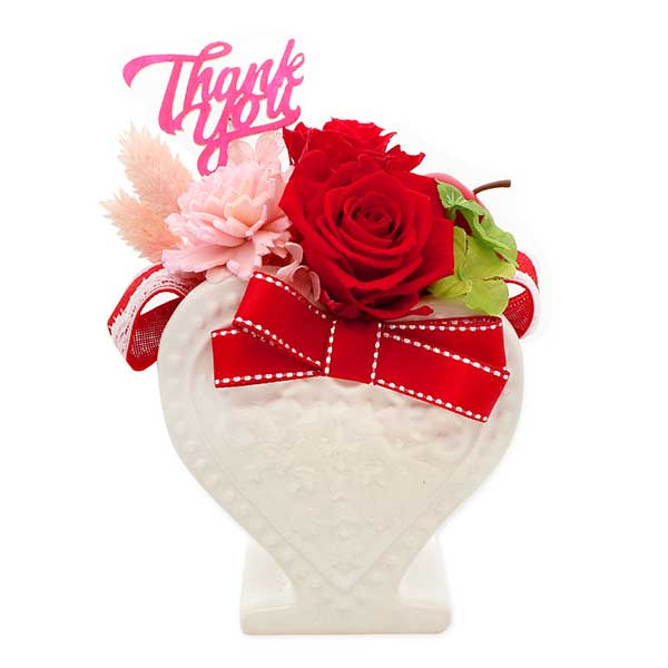 お花ソムリエ フラワー 誕生日 プリザーブドフラワー サンキューピック付 ケース入