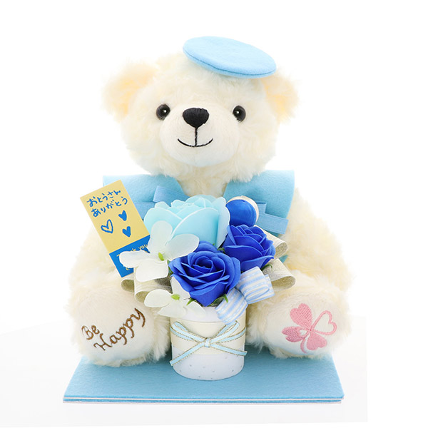 お花ソムリエ フラワー お父さんありがとう ソープフラワー 水色