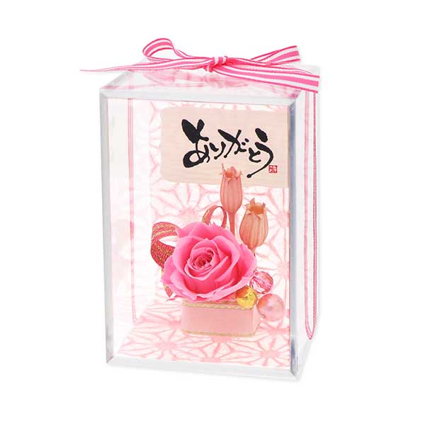 お花ソムリエ フラワー 誕生日 プリザーブドフラワー ピンク 選べるメッセージ