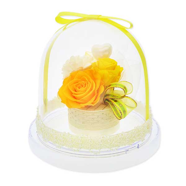 お花ソムリエ フラワー 記念日 プリザーブドフラワー イエロー 選べるリボン