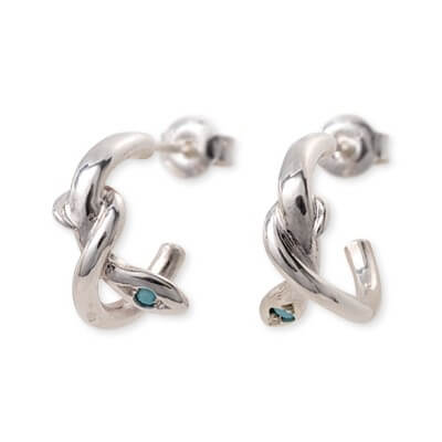 UZUOU シルバーフープピアス