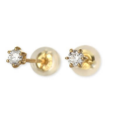 Victorina イエローゴールドスタッドピアス