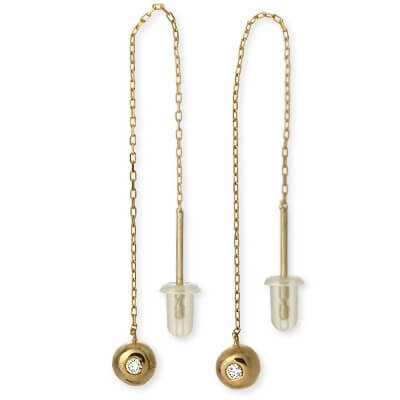 Victorina イエローゴールドアメリカンピアス