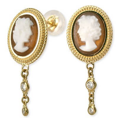 Victorina イエローゴールドスタッドピアス