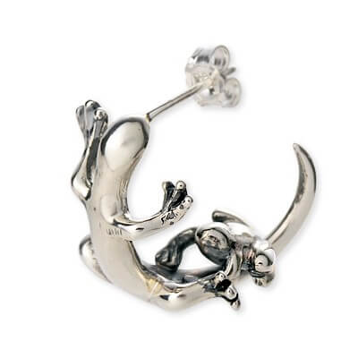 UZUOU シルバーフープピアス