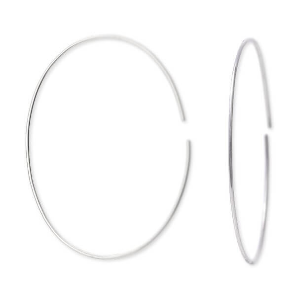 UZUOU シルバーフープピアス