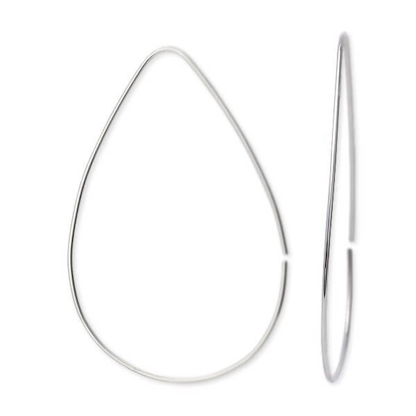 UZUOU シルバーフープピアス