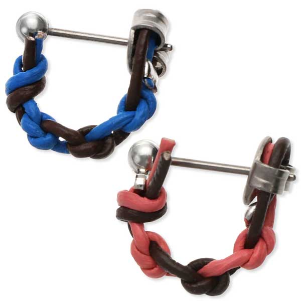 UZUOU レザーペアピアス