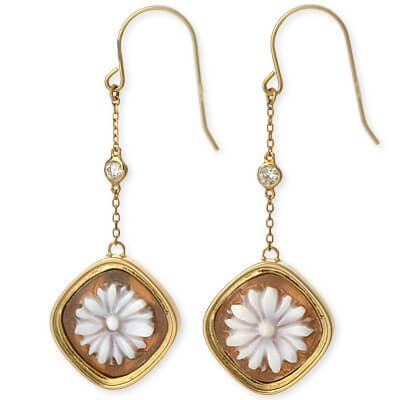 Victorina イエローゴールドフックピアス