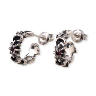 UZUOU シルバーフープピアス