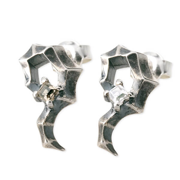 UZUOU シルバーペアスタッドピアス