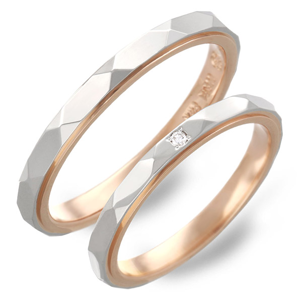Honey Bride プラチナ&ピンクゴールドマリッジリング