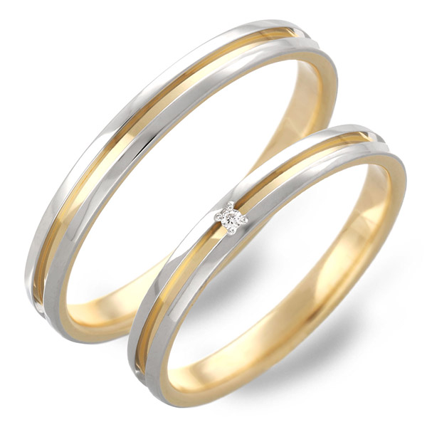 Honey Bride プラチナ&イエローゴールドマリッジリング