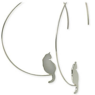 Blue Cat シルバーフープピアス