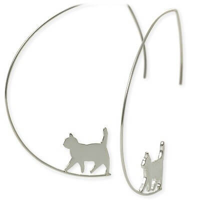 Blue Cat シルバーフープピアス