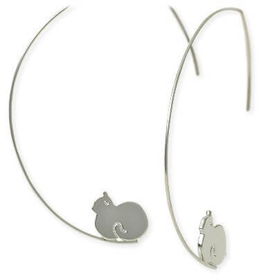 Blue Cat シルバーフープピアス