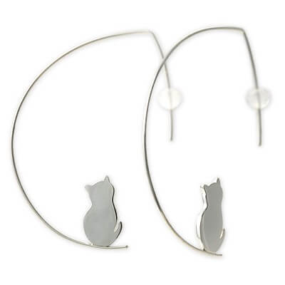 Blue Cat シルバーフープピアス