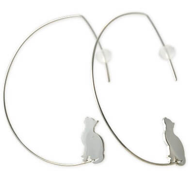 Blue Cat シルバーフープピアス