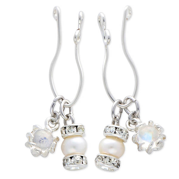 UZUOU シルバーフィルドイヤリング