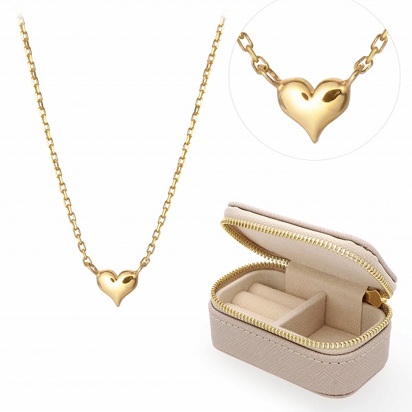 Sweet Rose ゴールドネックレス&ジュエリーポーチ セット