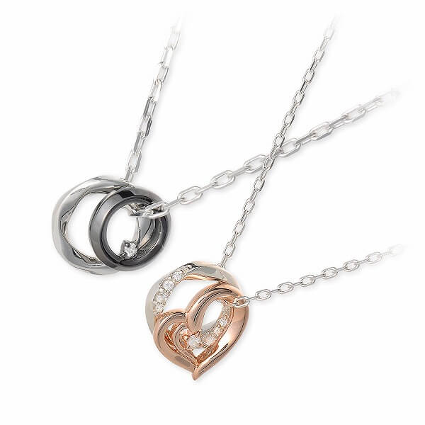 THE KISS シルバーペアネックレス