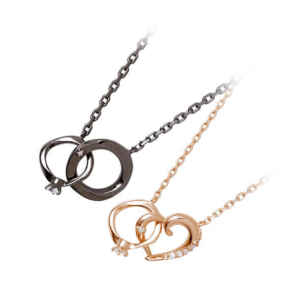 THE KISS シルバーペアネックレス