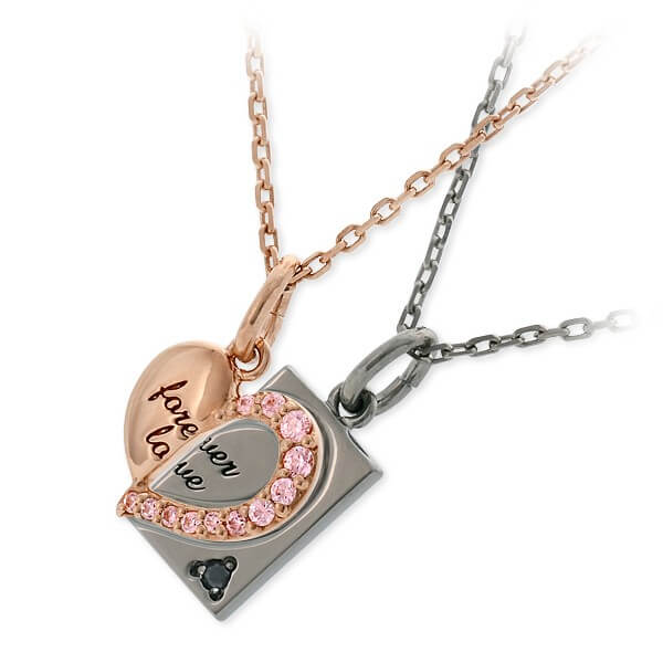 THE KISS シルバーペアネックレス