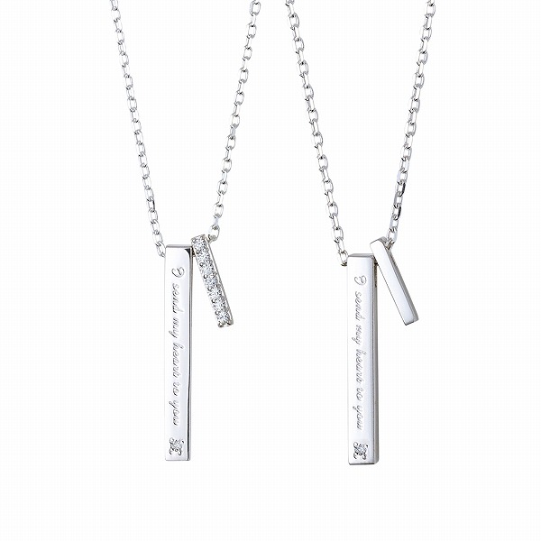 THE KISS シルバーペアネックレス