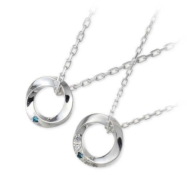 THE KISS シルバーペアネックレス