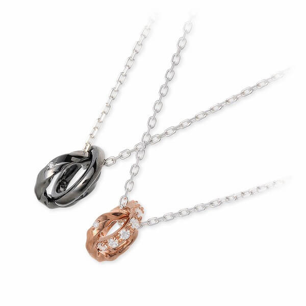 THE KISS シルバーペアネックレス