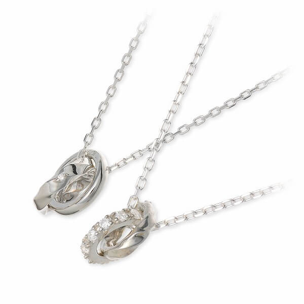 THE KISS シルバーペアネックレス