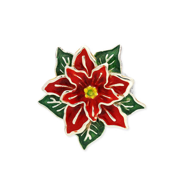 SATURNO シルバーピンバッチ(ポインセチア)