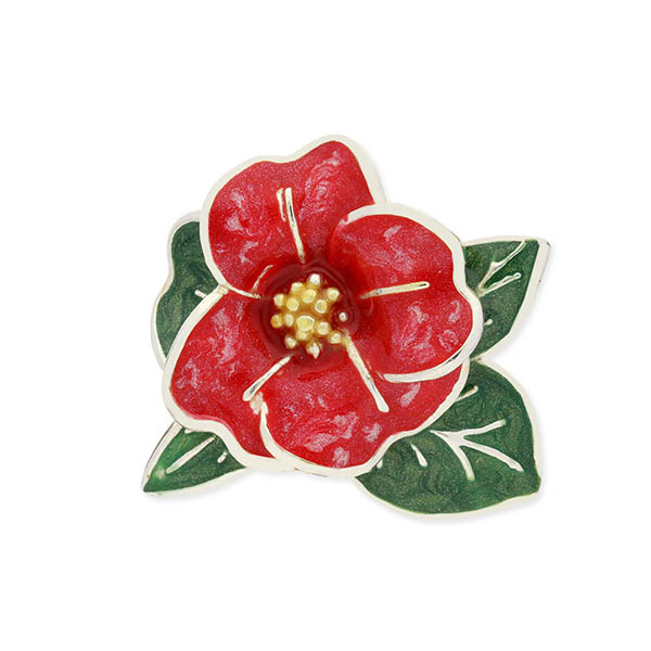 SATURNO シルバーピンバッチ(ツバキ)